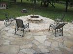 flagstone patio and firepit