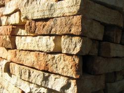 Natural stone retaining wall