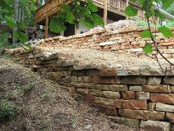 terraced retaining walls - natural earth tones - washington mo